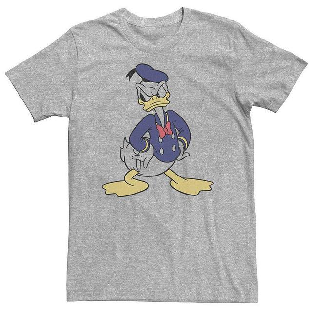 Disneys Donald Duck Big & Tall Traditional Angry Pose Portrait Tee, Mens Athletic Grey Product Image