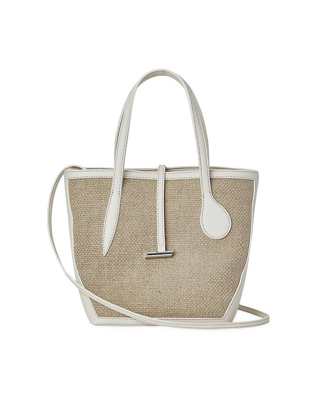 Womens Sprout Mini Linen & Leather Tote Bag Product Image