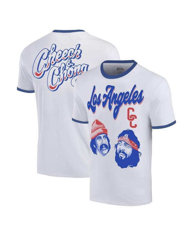 Ripple Junction Mens White Cheech Chong Los Angeles Baseball Ringer T-Shirt Product Image