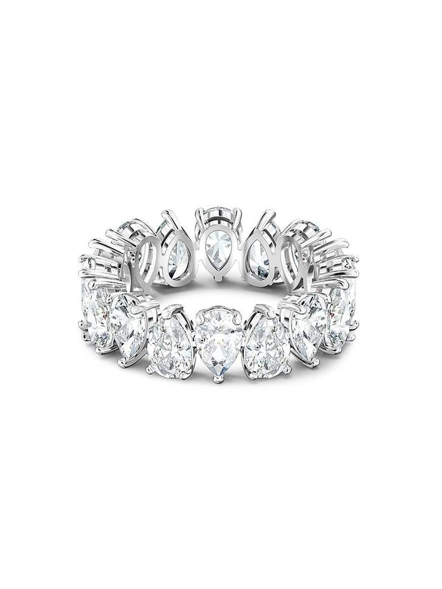 Womens Matrix Rhodium-Plated & Crystal Ring Product Image