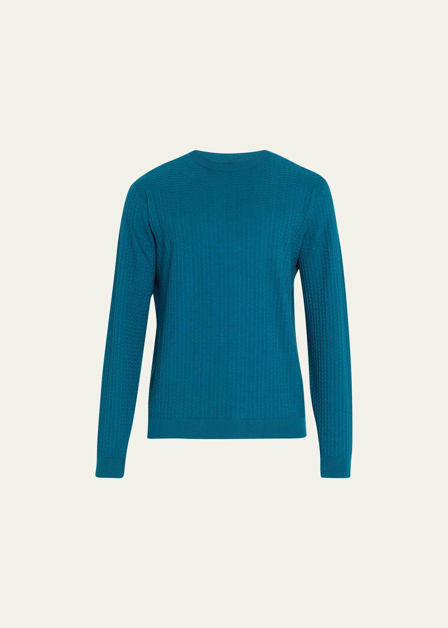 Mens Chevron Knit Crewneck Sweater Product Image