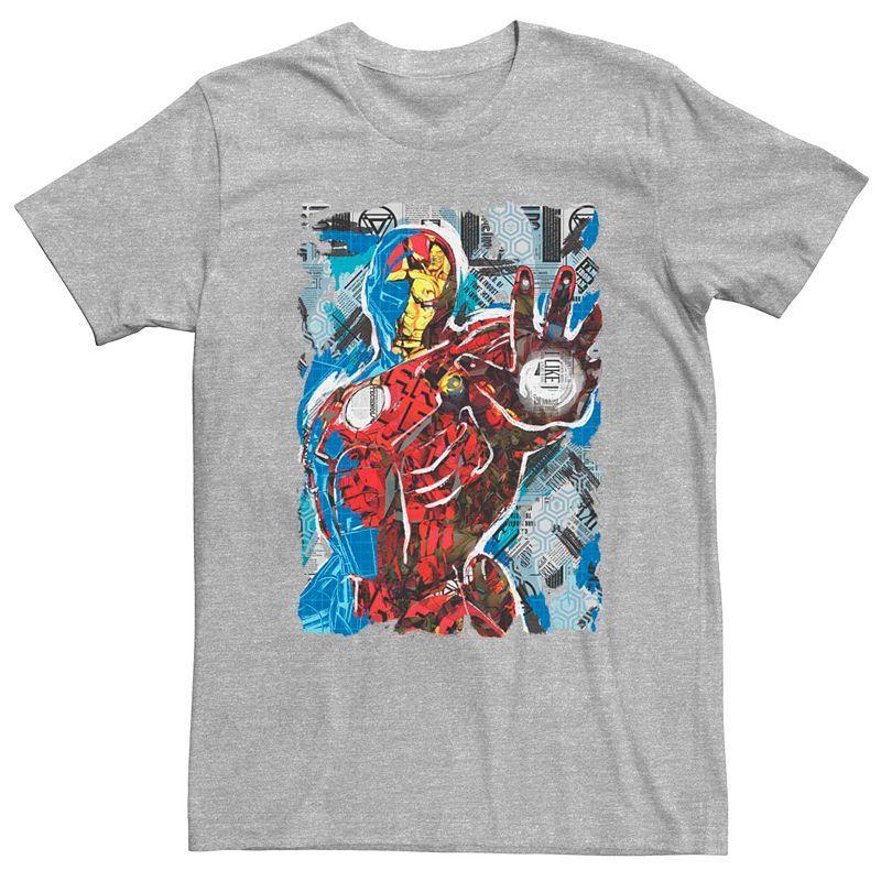 Mens Marvel Iron Man Silhouette Action Fill Tee Athletic Grey Product Image