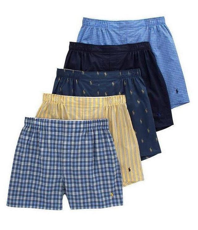 Polo Ralph Lauren Classic Cotton Woven Assorted Boxers 5-Pack Product Image