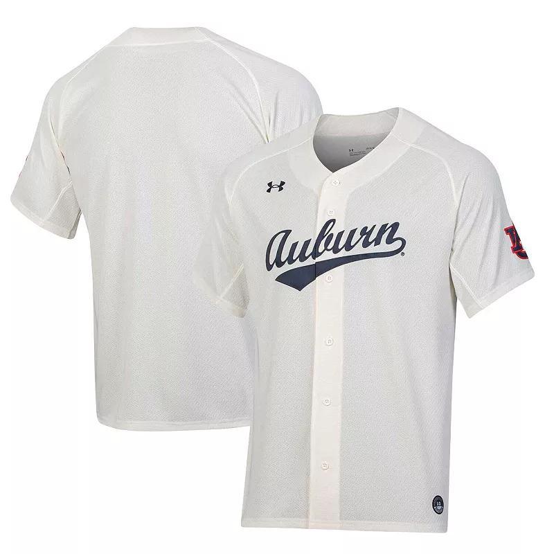 Mens Under Armour Cream Auburn Tigers Replica Baseball Jersey Product Image