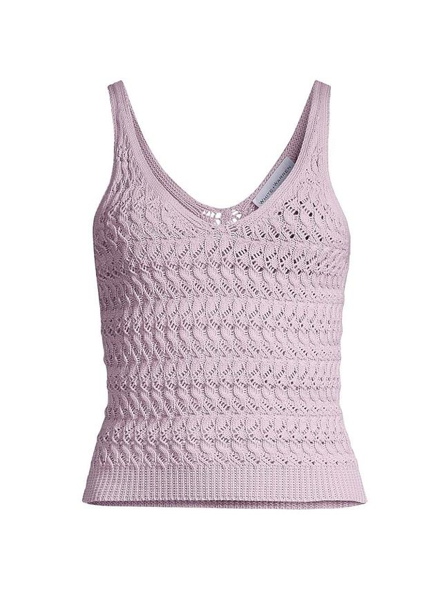 Womens Stretch Cotton Textured Tank Top Product Image