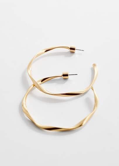 MANGO - Twisted hoop earrings - One size - Women Product Image