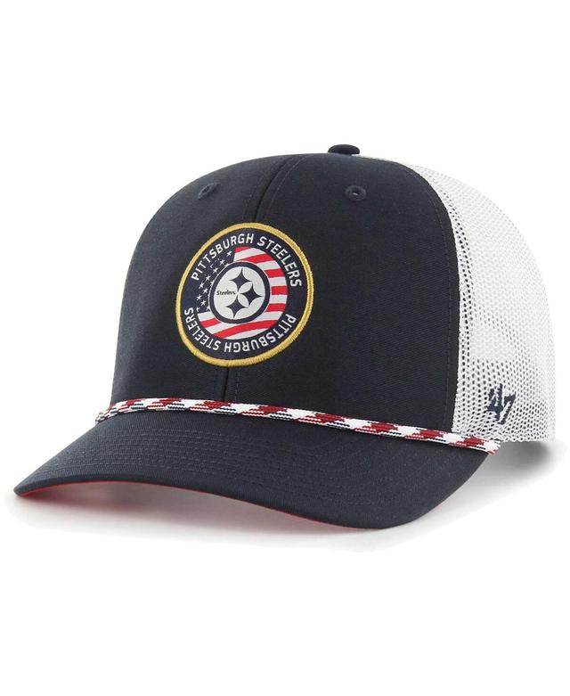 Mens 47 Brand Navy Pittsburgh Steelers Union Patch Trucker Adjustable Hat - Navy Product Image