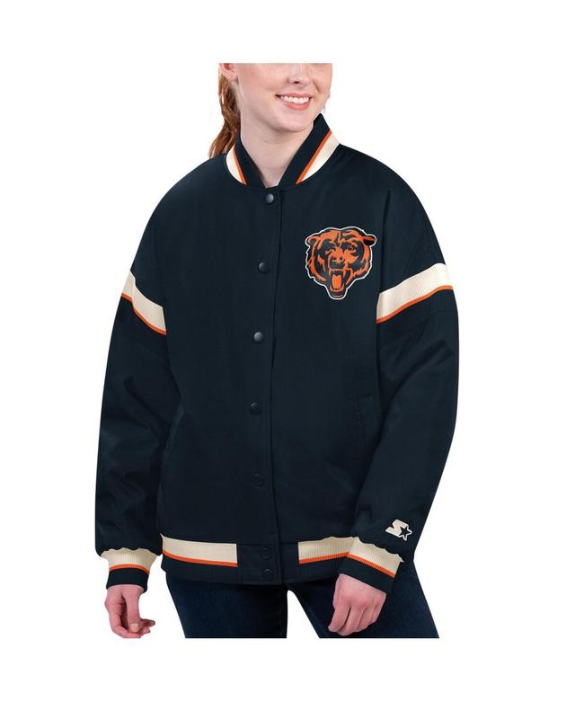 Womens Starter Navy Chicago Bears Tournament Full-Snap Varsity Jacket Product Image