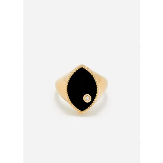 CHEVALIÈRE MARQUISE ONYX OR JAUNE Product Image