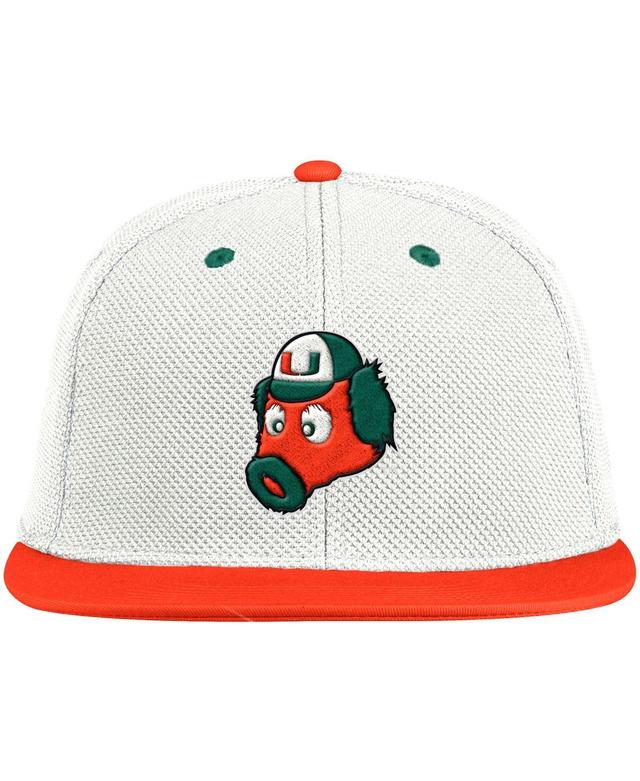 Mens adidas White Miami Hurricanes Miami Maniac On-Field Baseball Fitted Hat - White Product Image