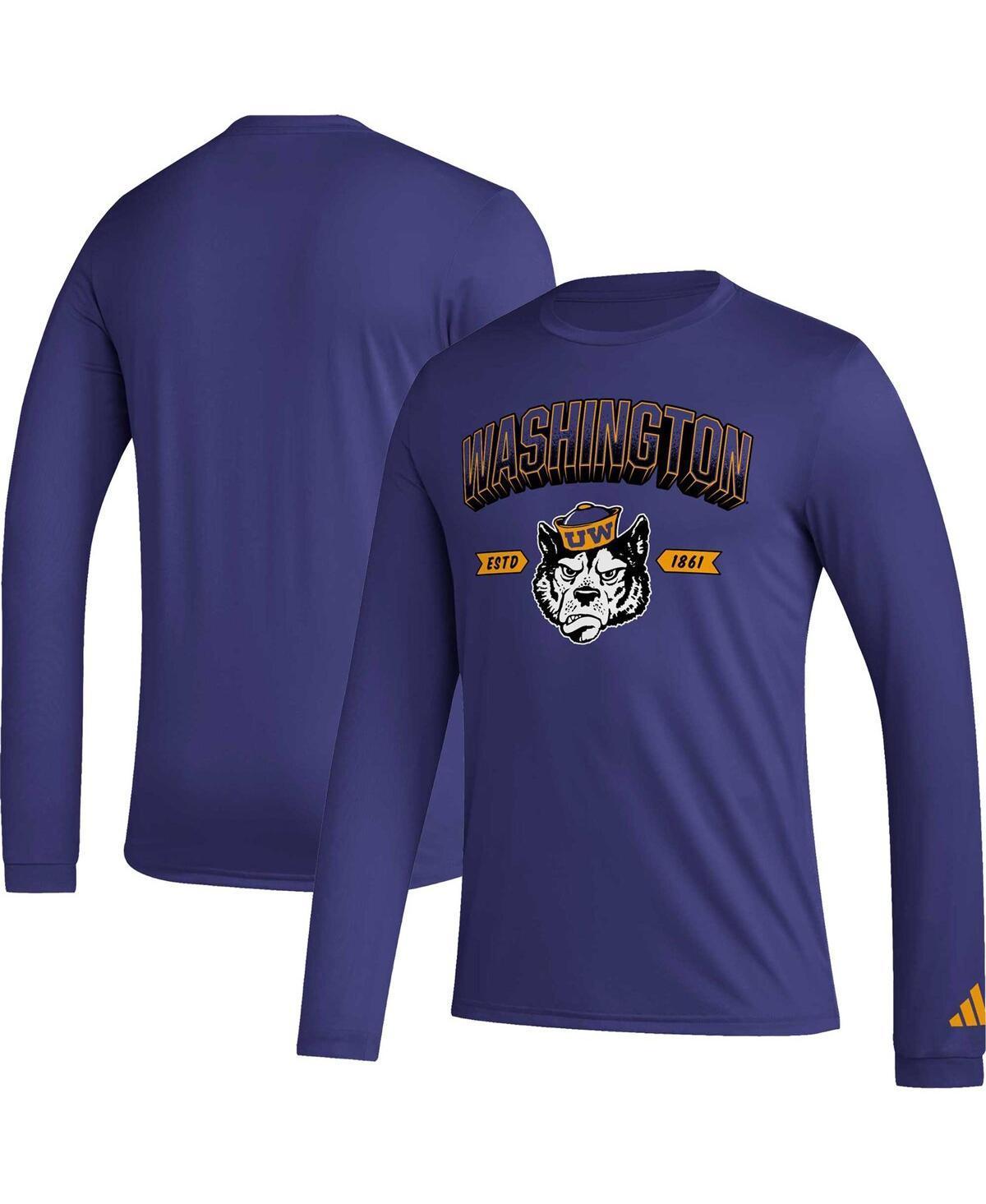 Mens adidas Purple Washington Huskies Mighty Mascot Pregame Long Sleeve T-shirt product image