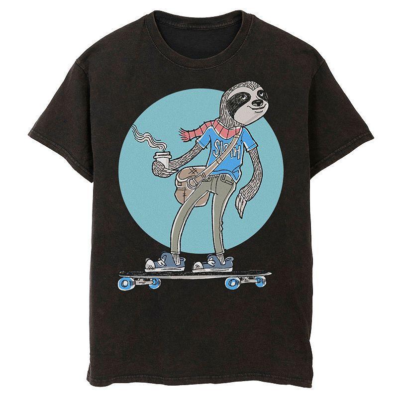 Mens Skateboarding Sloth Back Circle Tee Product Image