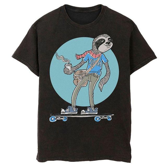 Mens Skateboarding Sloth Back Circle Tee Product Image