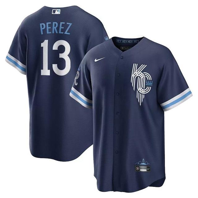 Mens Nike Salvador Perez Kansas City Royals 2022 City Connect Replica Player Jersey Blue Product Image