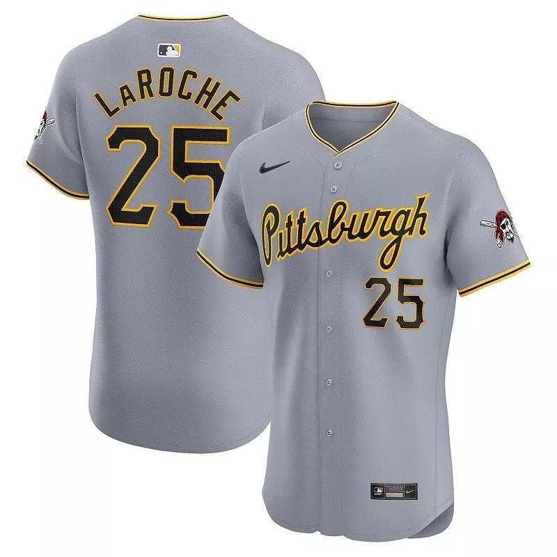 Mens Nike Adam LaRoche Gray Pittsburgh Pirates Road Elite Player Jersey Product Image