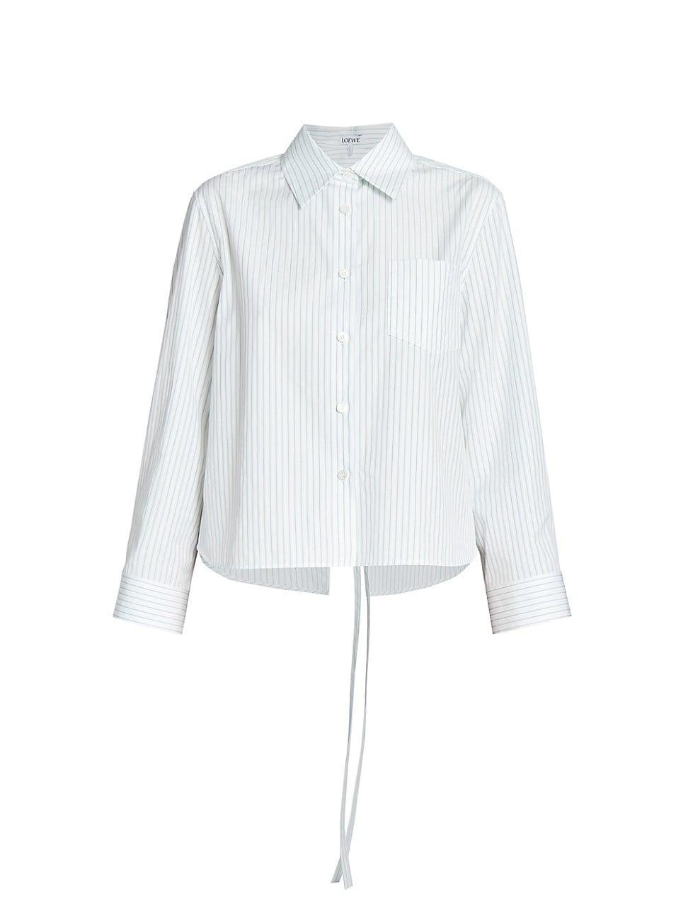 Womens Trapeze Pinstriped Cotton-Blend Shirt Product Image