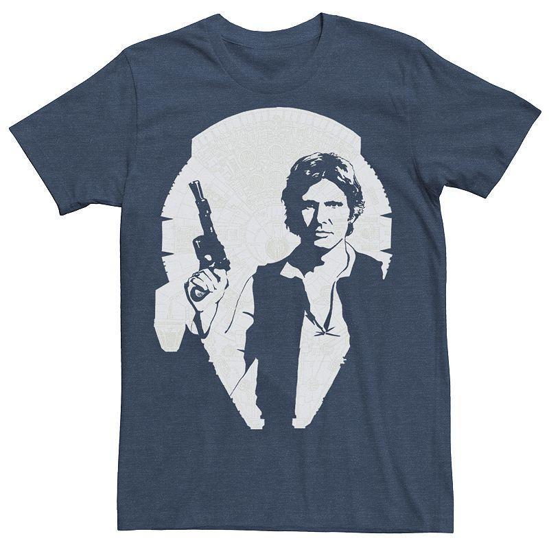 Mens Star Wars Han Solo Tee Navy Grey Product Image