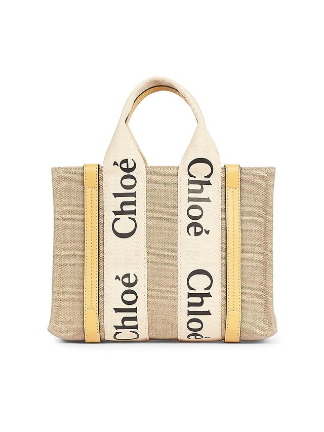 Womens Small Woody Linen Tote Bag Product Image