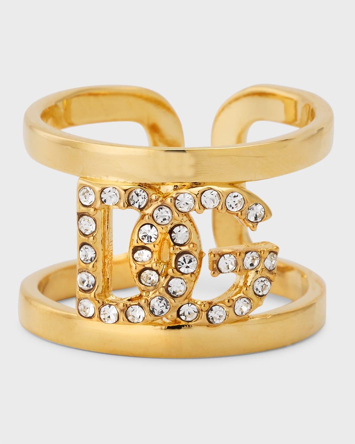 Womens Goldtone & Glass Crystal Monogram Ring Product Image