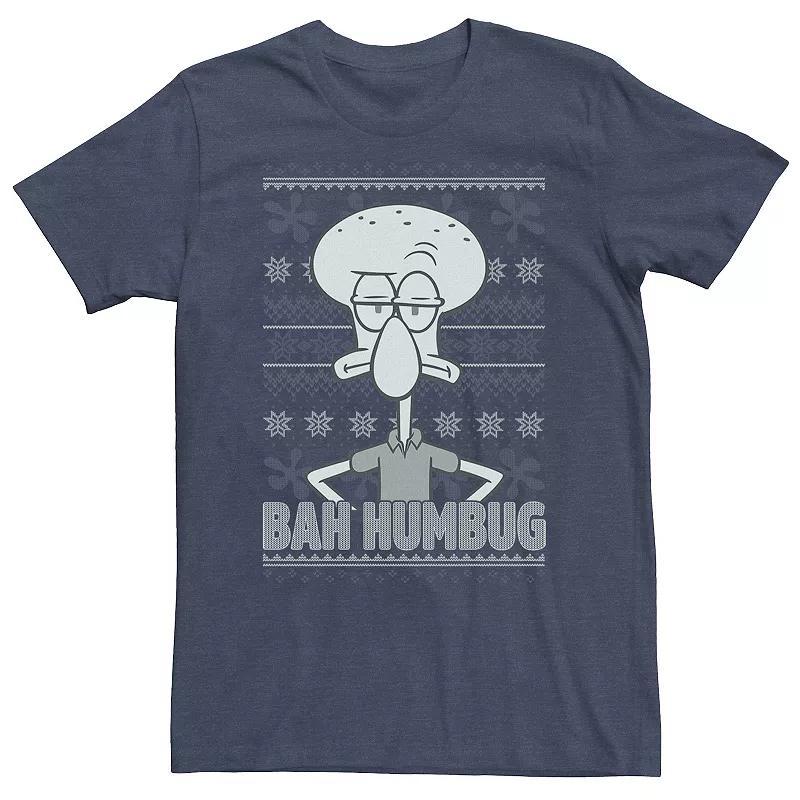 Big & Tall Nickelodeon SpongeBob SquarePants Squidward Bah Humbug Ugly Christmas Tee, Mens Product Image