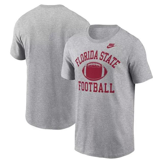 Mens Nike Heather Gray Florida State Seminoles Legacy Football Icon T-Shirt Product Image