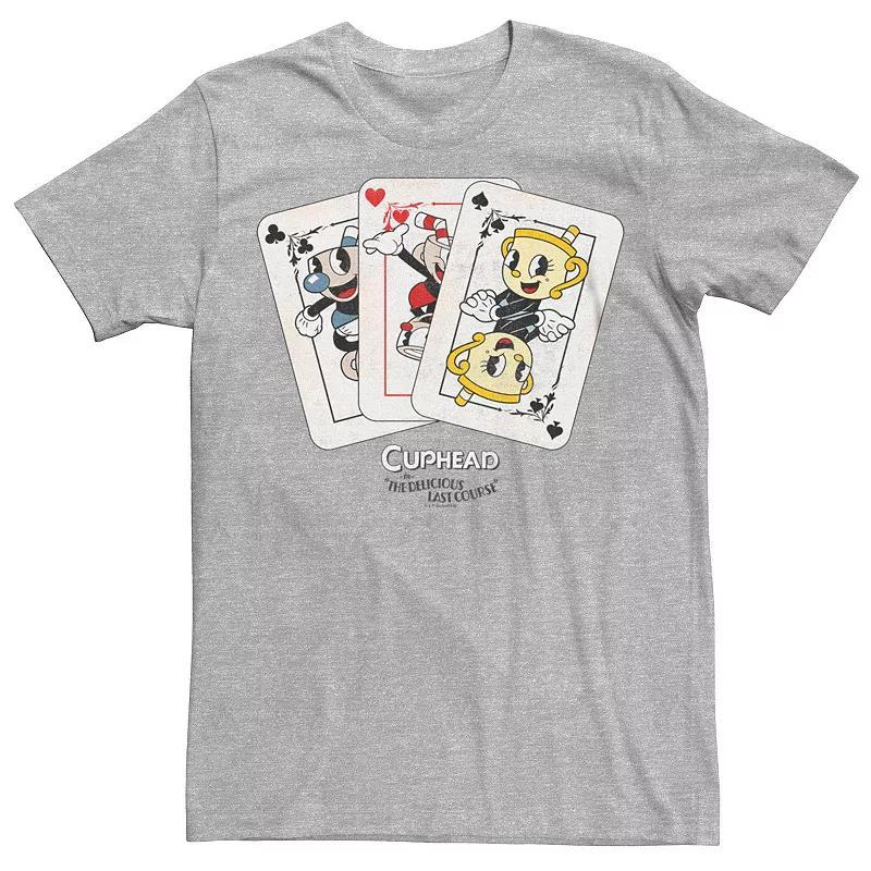 Mens Cuphead Characters Poker Cards Graphic Tee Product Image