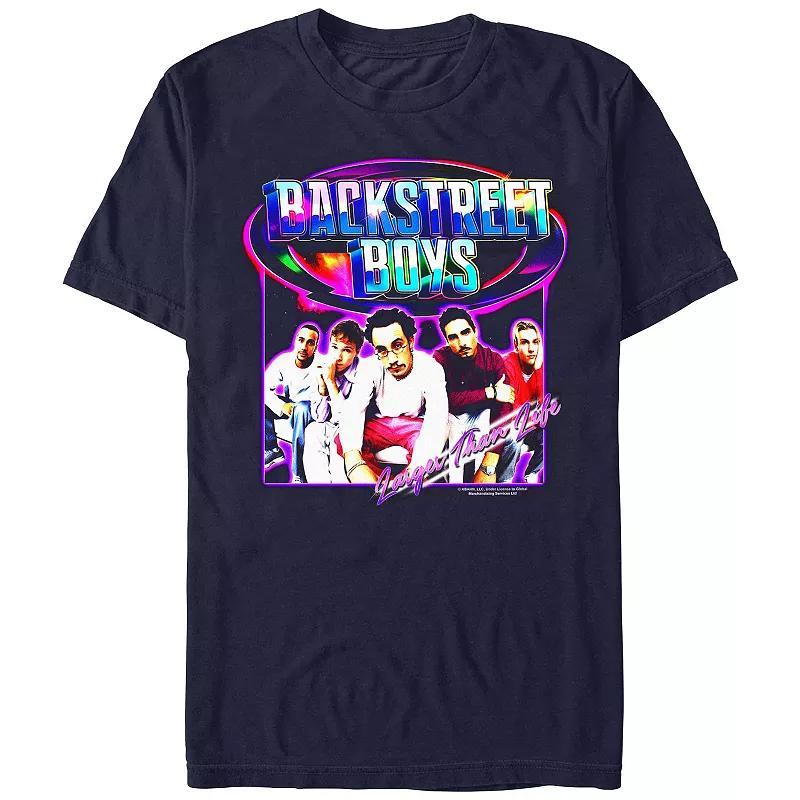 Mens Backstreet Boys Larger Than Life Cover Graphic Tee Blue Product Image