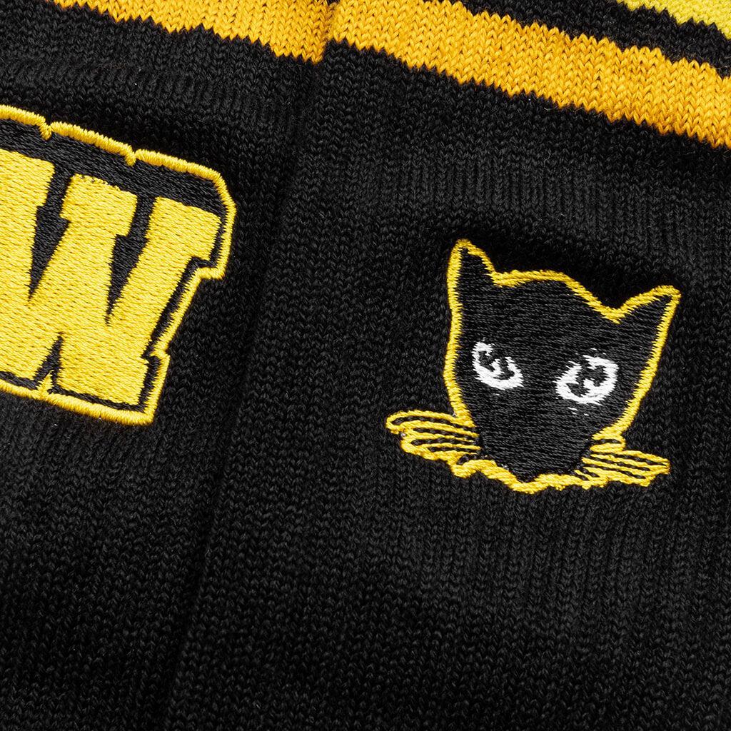 Cat Medium Socks - Black/Yellow Male Product Image