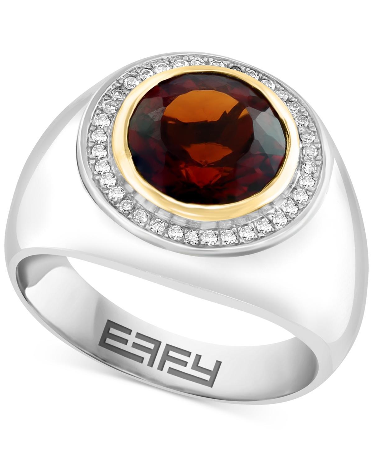 Effy Mens Madeira Citrine (3-1/2 ct. t.w.) & Diamond (1/8 ct. t.w.) Ring in Sterling Silver & 14k Gold-Plate Product Image