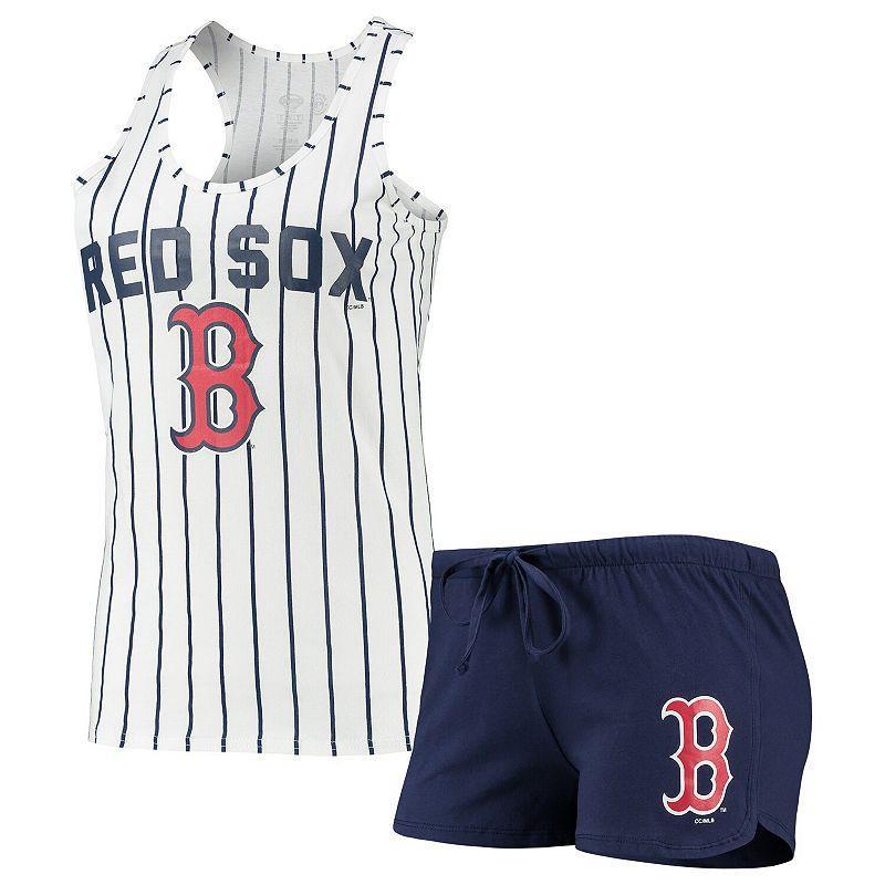 Women's Concepts Sport Navy/White Boston Red Sox Vigor Racerback Tank Top & Shorts Sleep Set Product Image