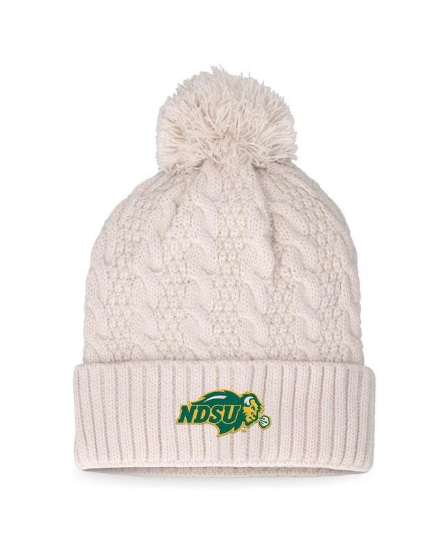 Womens Top of the World Cream Ndsu Bison Pearl Cuffed Knit Hat with Pom Product Image