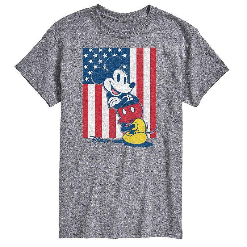 Disneys Mickey Mouse Big & Tall American Flag Graphic Tee, Mens Product Image