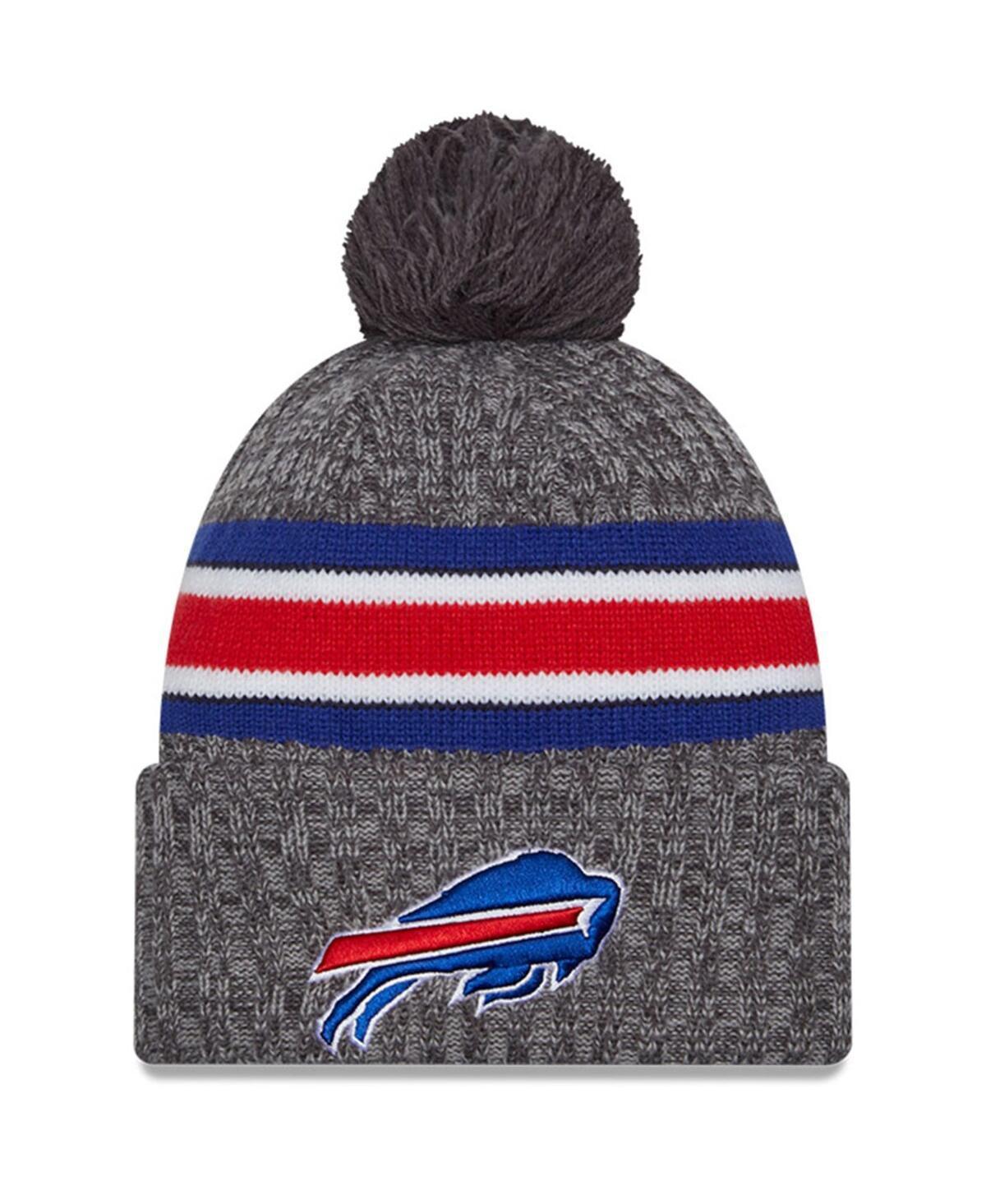 Mens New Era Gray Buffalo Bills 2023 Sideline Sport Cuffed Pom Knit Hat Product Image