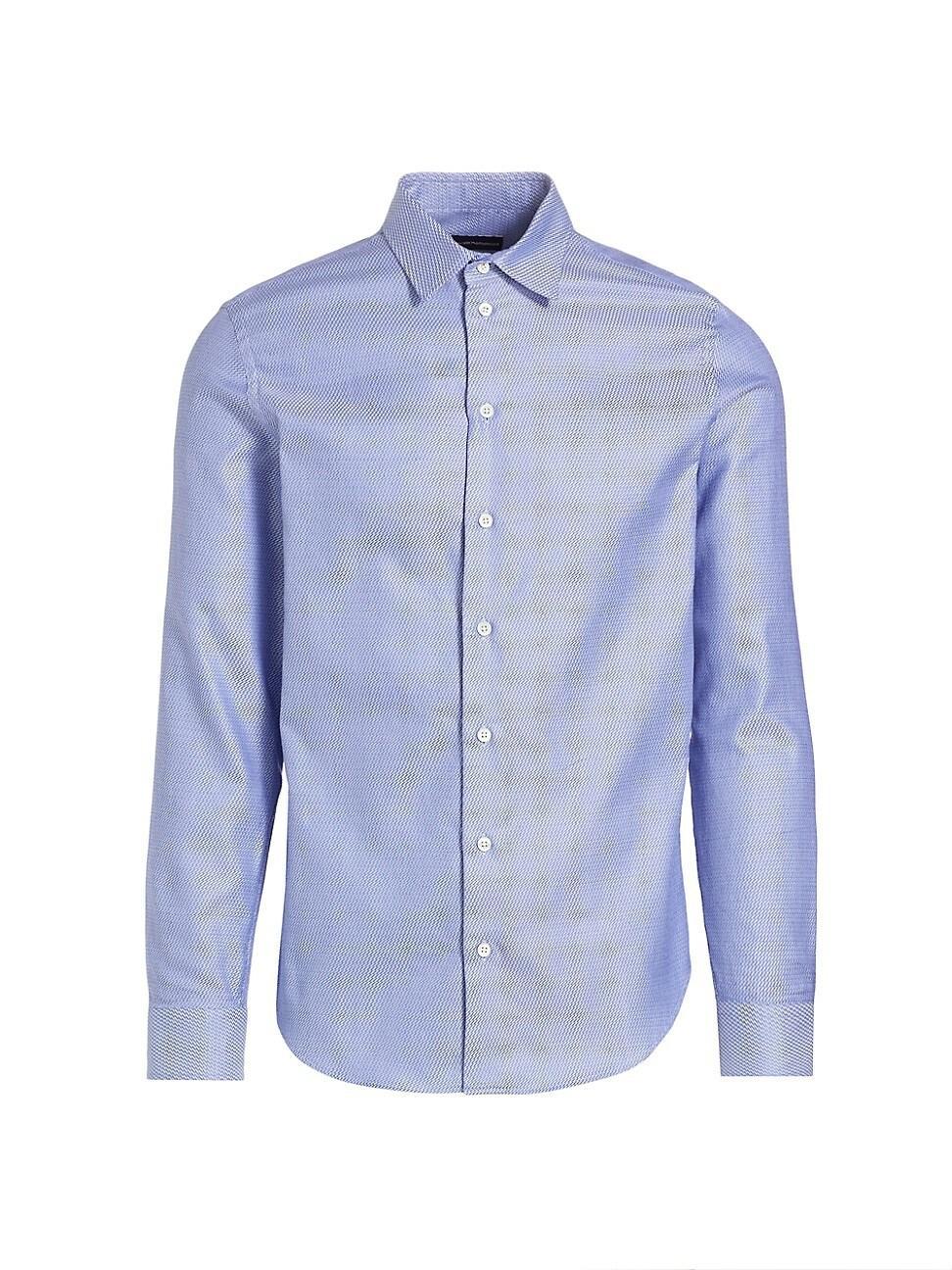 Emporio Armani Microgeometric Print Cotton Button-Up Shirt Product Image