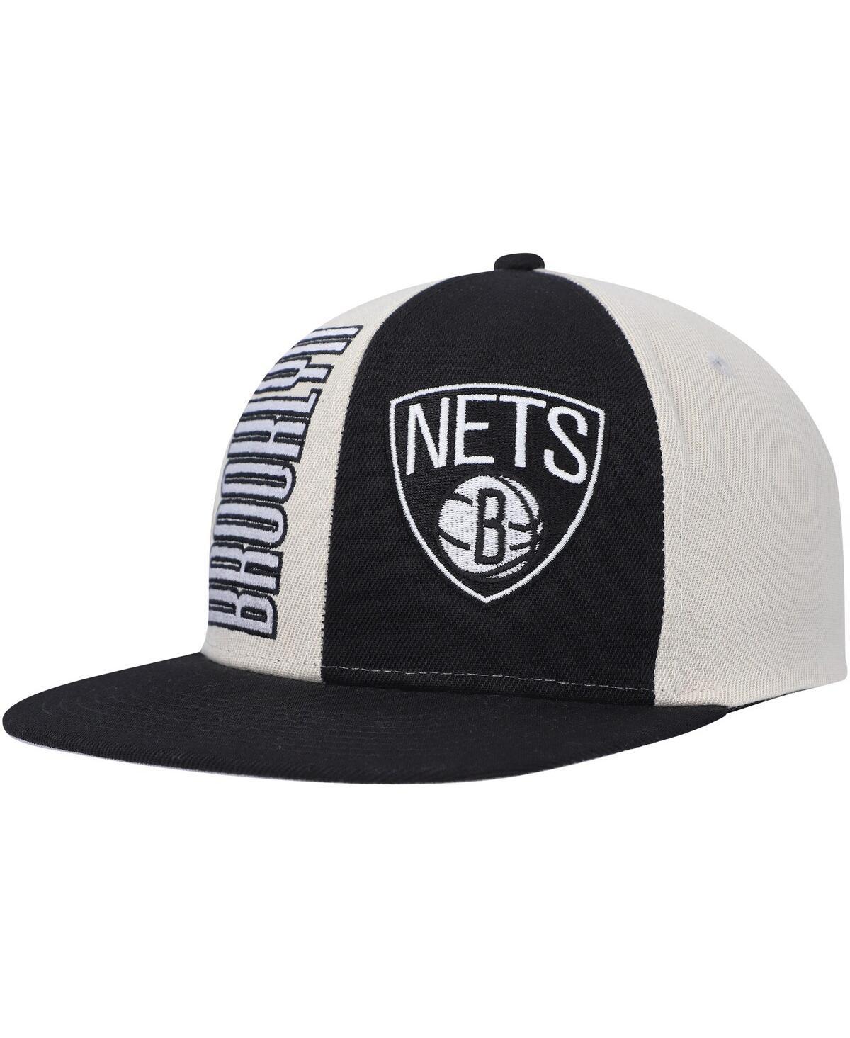 Mens Mitchell & Ness Cream Brooklyn Nets Hardwood Classics Pop Snapback Hat Product Image