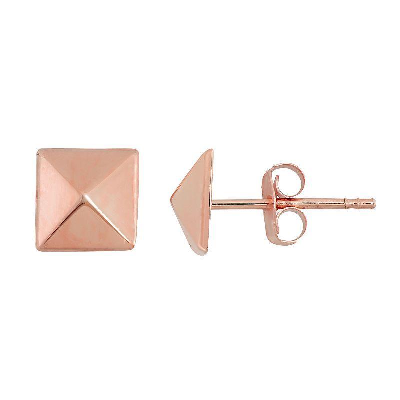 Jordan Blue 10k Gold Pyramid Stud Earrings, Womens, 10k Rose Gold Product Image