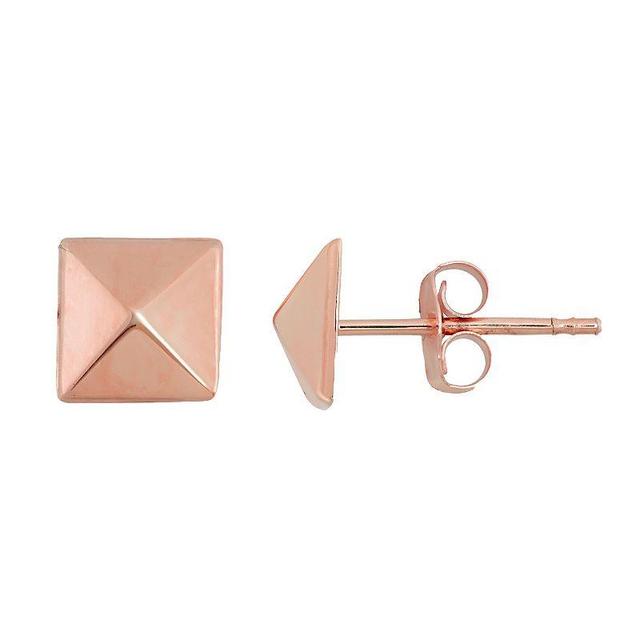 Jordan Blue 10k Gold Pyramid Stud Earrings, Womens, 10k Rose Gold Product Image