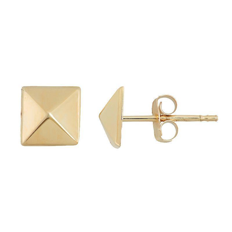 Jordan Blue 10k Gold Pyramid Stud Earrings, Womens Product Image