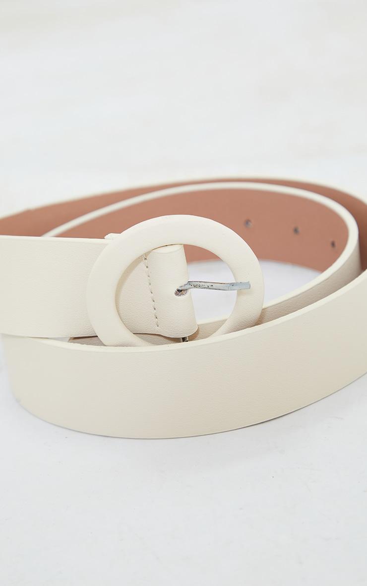 Cream PU Circle Buckle Belt Product Image