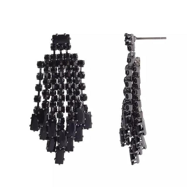 Emberly Black Crystal Chandelier Drop Earrings, Womens Product Image