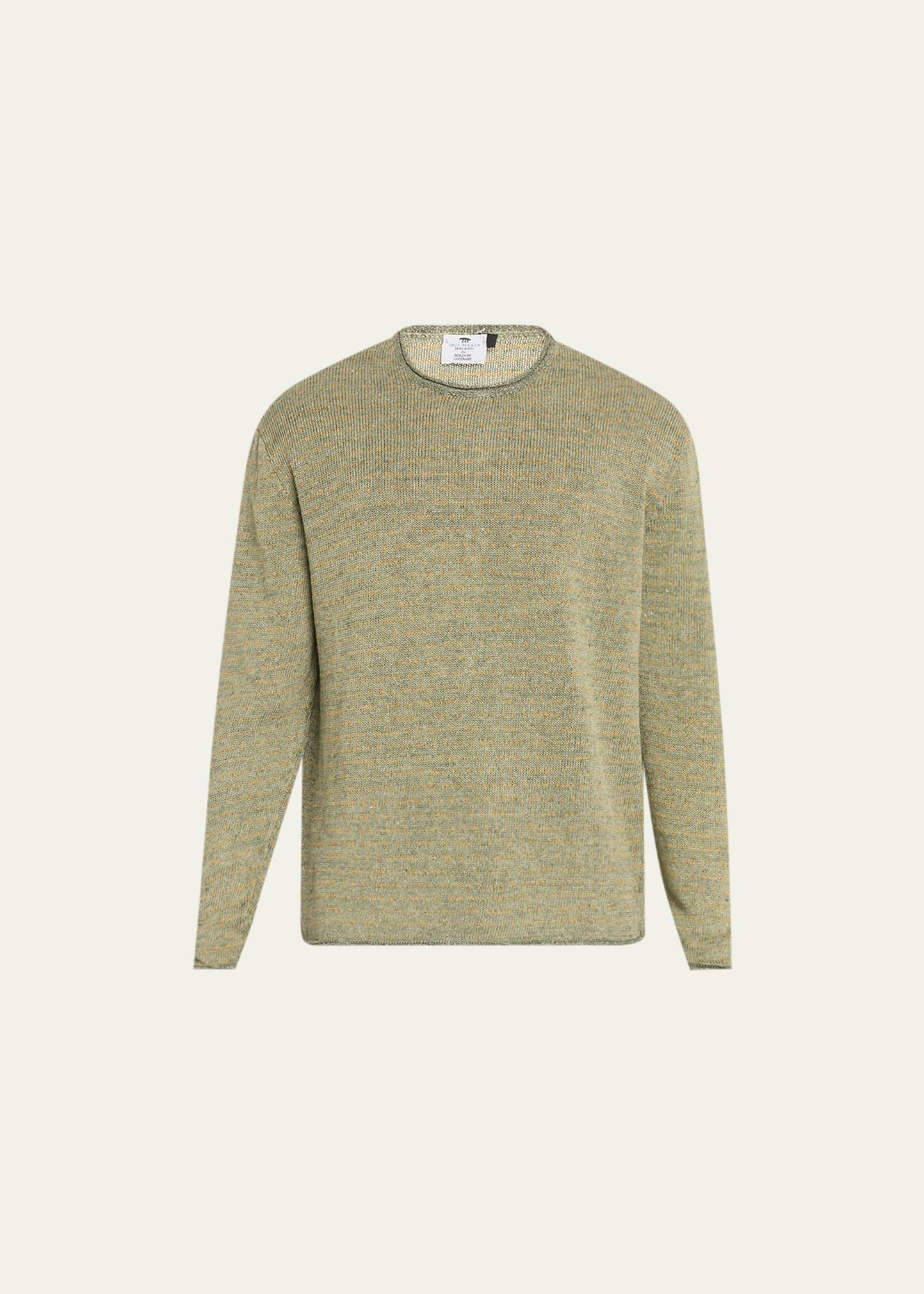 Mens Linen Knit Crewneck Sweater Product Image