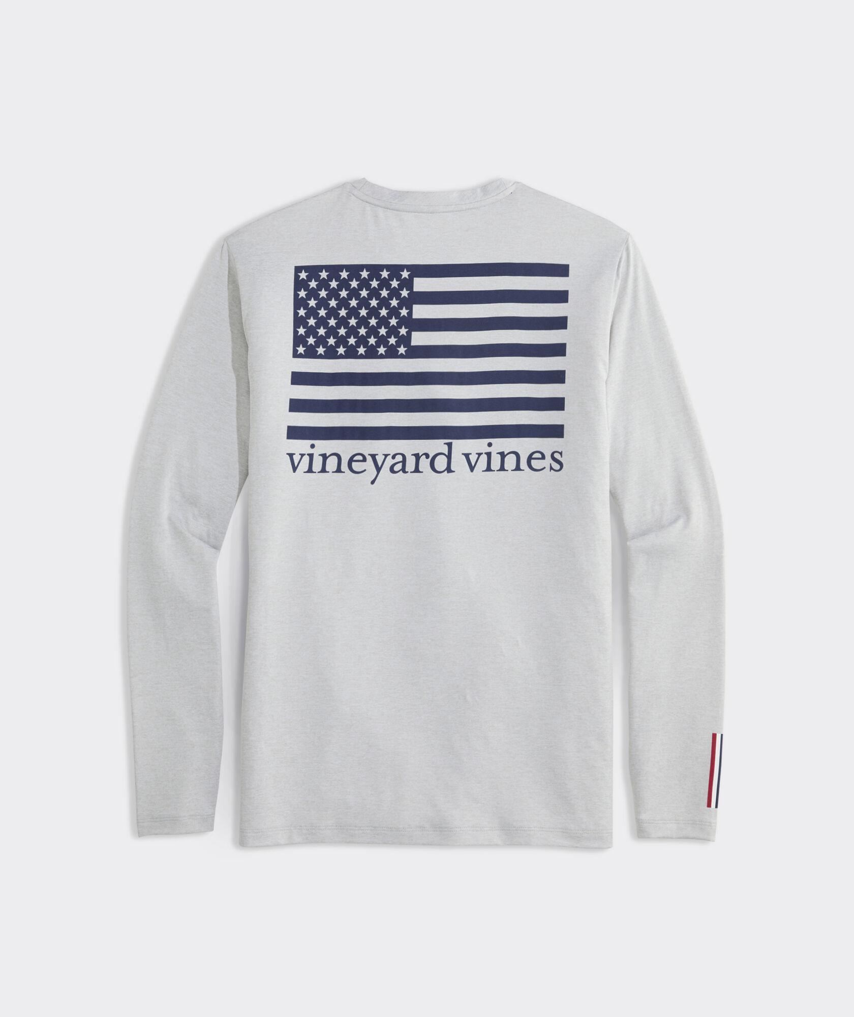 USA Flag Long-Sleeve Harbor Performance Tee Product Image