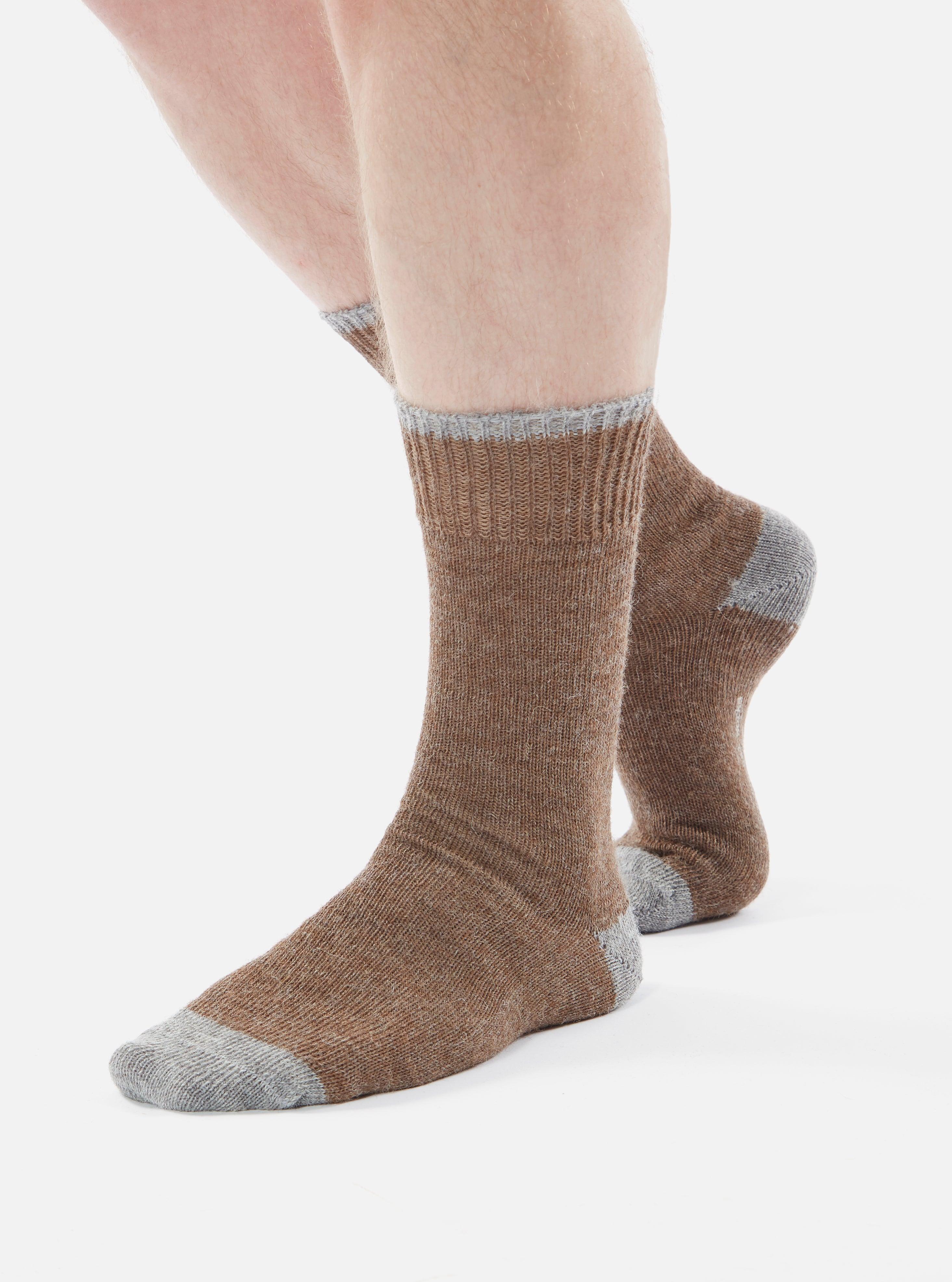 Universal Works Alpaca Sock In Brown Alpaca Wool Product Image