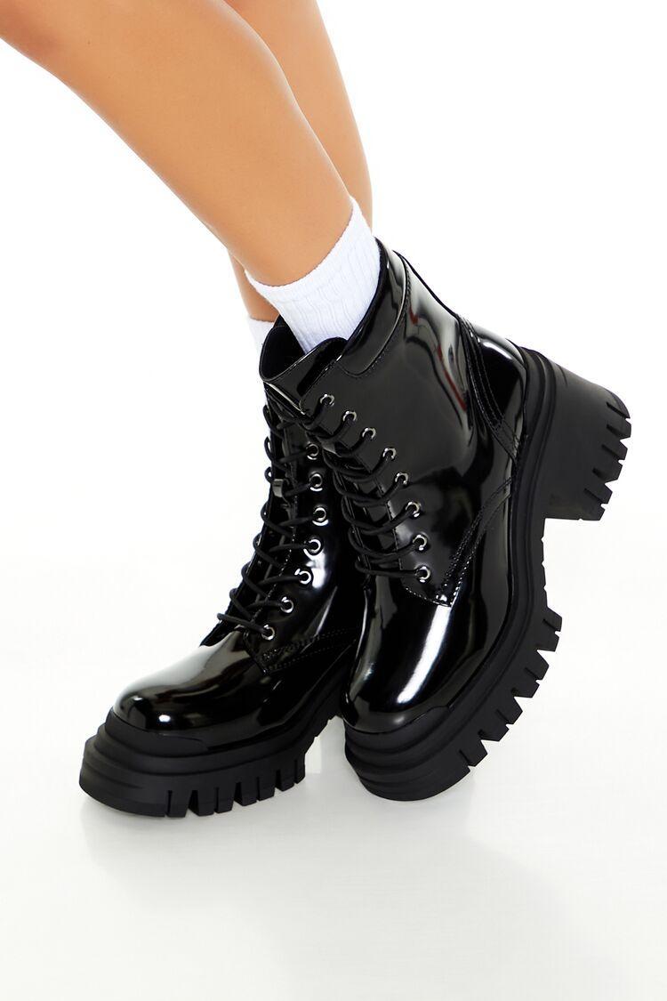 Lug-Sole Combat Boots (Wide) | Forever 21 Product Image