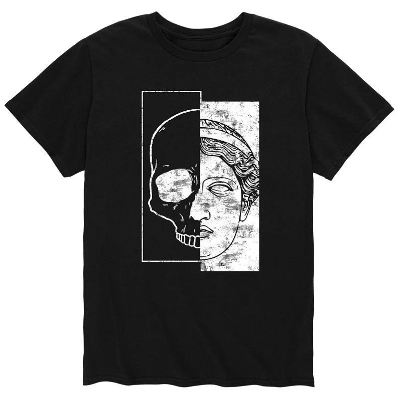 Mens Skull Statue Mix Tee Red Product Image