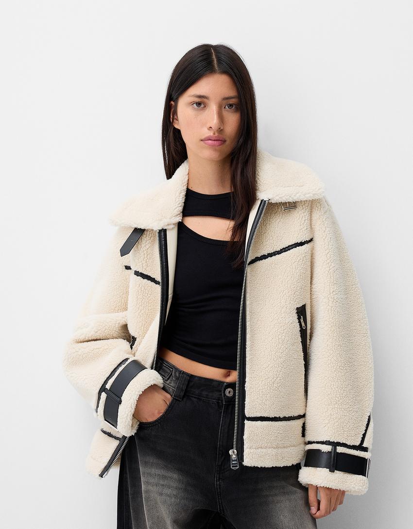 Double-sided faux shearling jacket product image