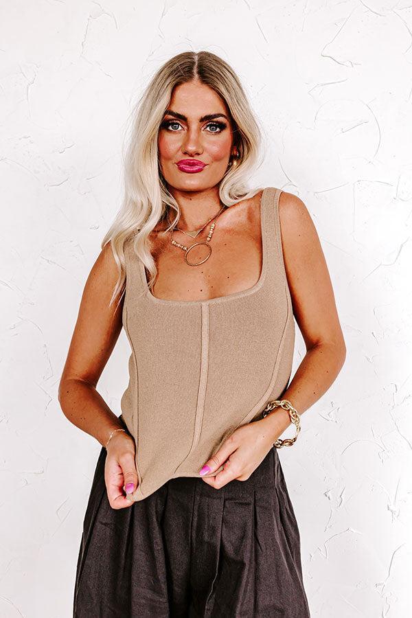 Long Lost Love Sculpt Top In Khaki Product Image