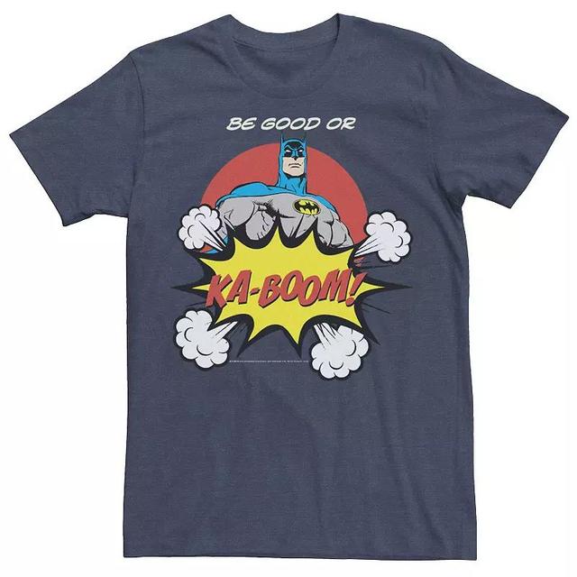 Mens DC Comics Batman Ka-Boom Pop Art Text Poster Tee Grey Product Image