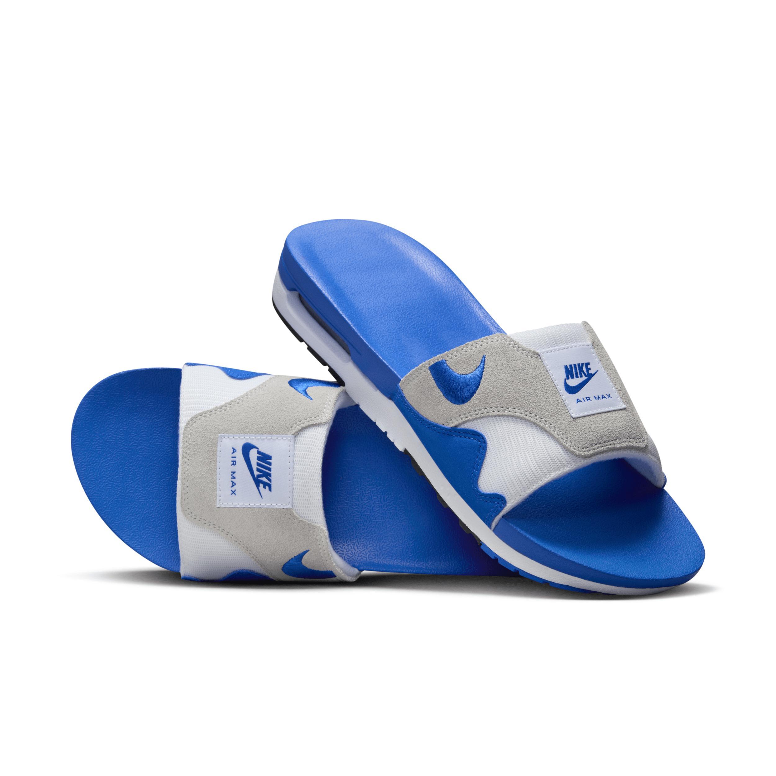 Nike Mens Nike Air Max 1 Slide - Mens Shoes White/Royal/Black Product Image