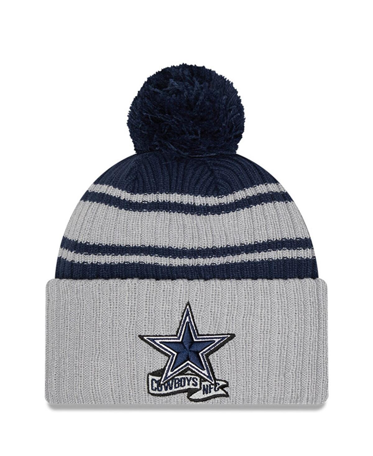 Mens New Era Navy Dallas Cowboys 2022 Sideline Cuffed Pom Knit Hat - Navy Product Image